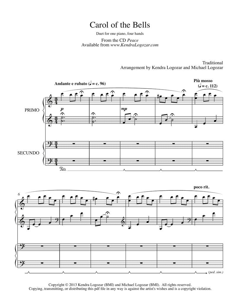 Carol of the Bells - (Duet) - Sheet Music Download