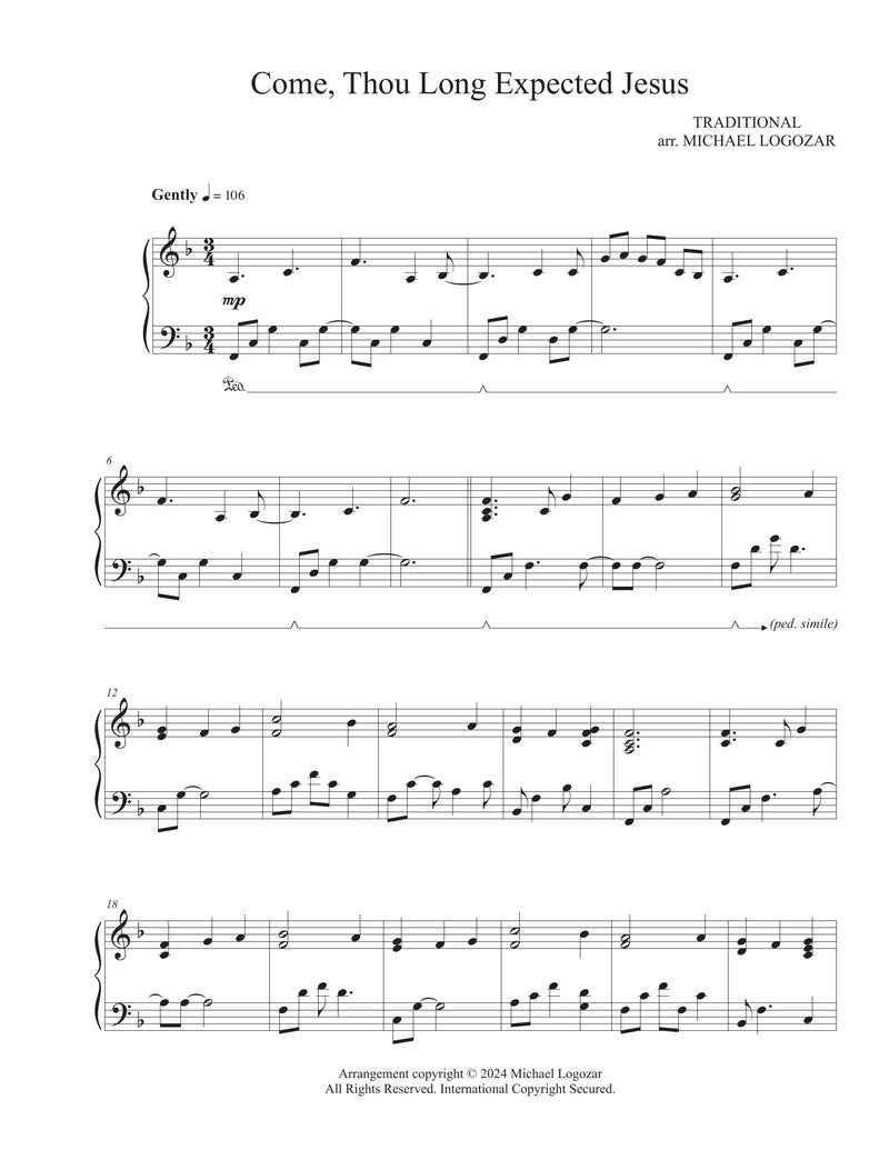 Come Thou Long Expected Jesus - Sheet Music Download
