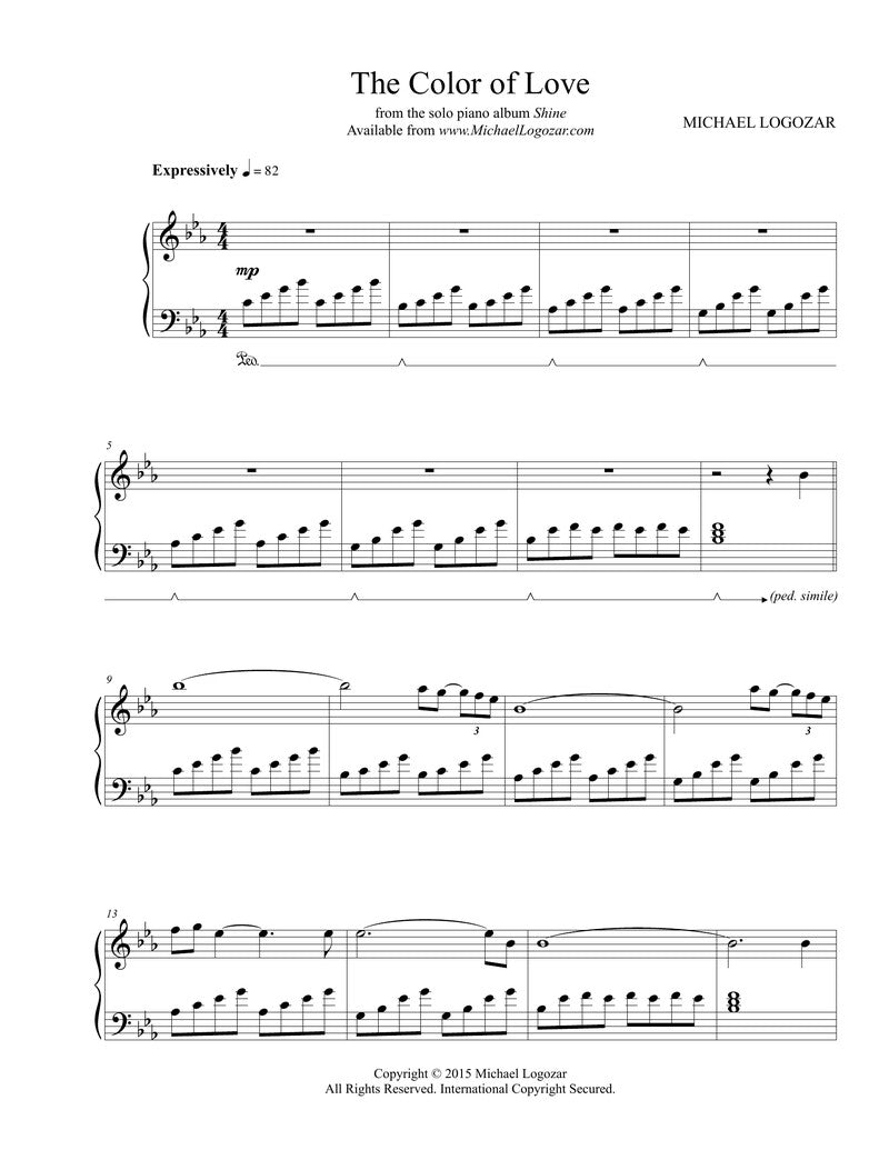 The Color of Love - Sheet Music Download