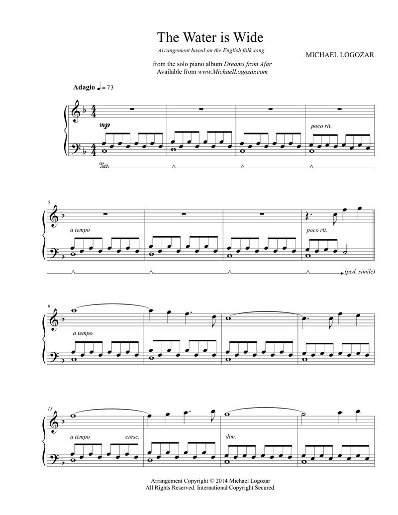 The Water is Wide - Sheet Music Download