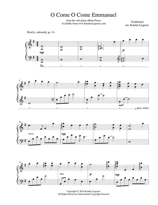 O Come O Come Emmanuel - Sheet Music Download