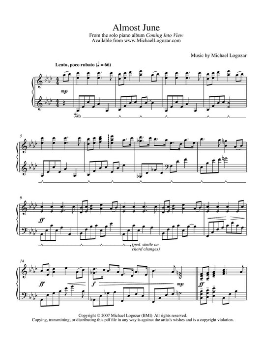 Almost June - Sheet Music Download