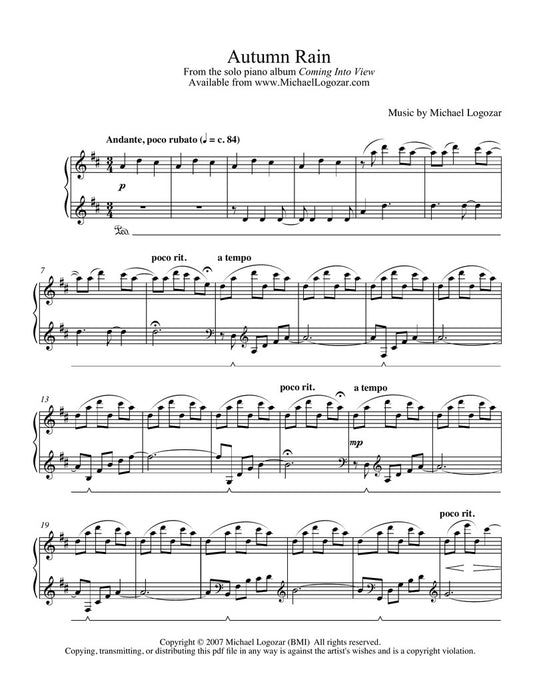 Autumn Rain - Sheet Music Download