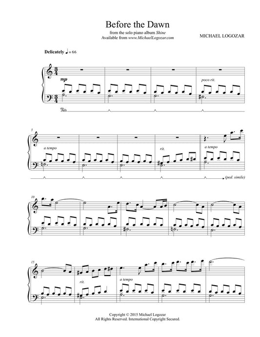 Before the Dawn - Sheet Music Download