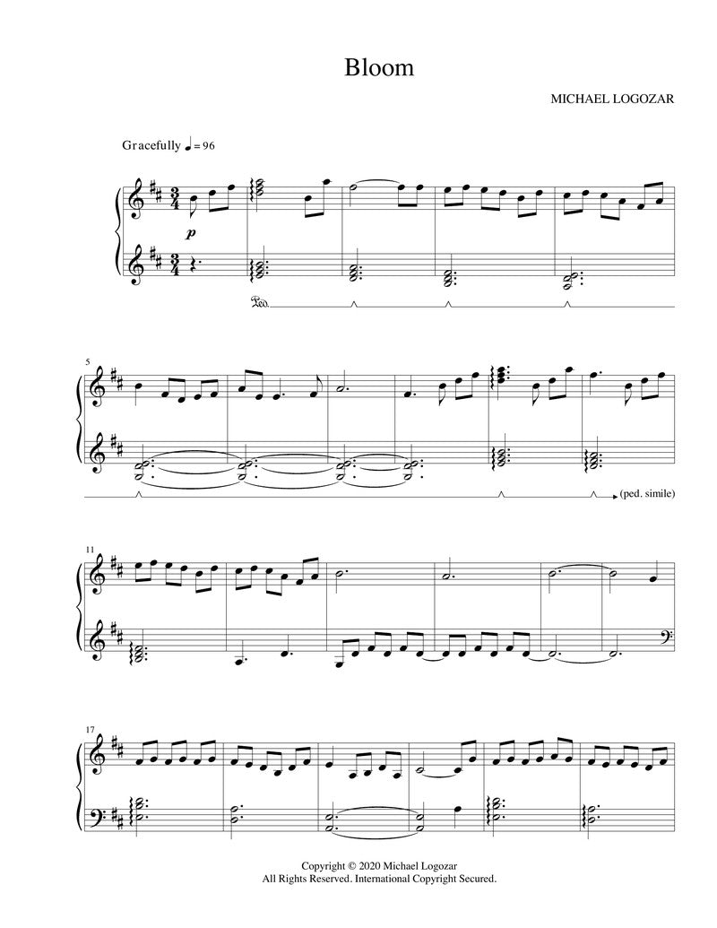 Bloom (Key of D) - Sheet Music Download