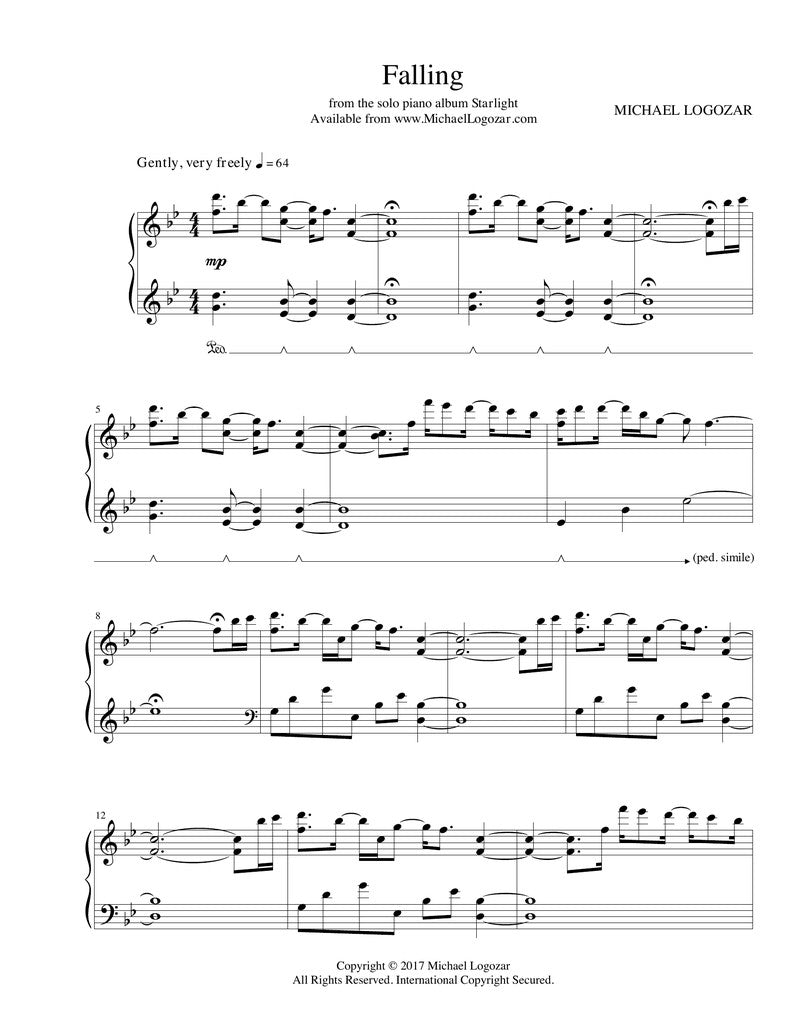 Falling - Sheet Music Download – Logozar Music