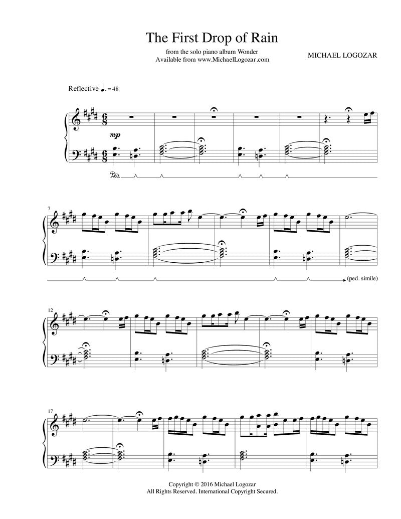 The First Drop of Rain - Sheet Music Download
