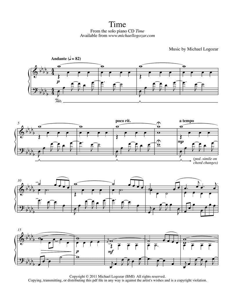 Time - Sheet Music Download