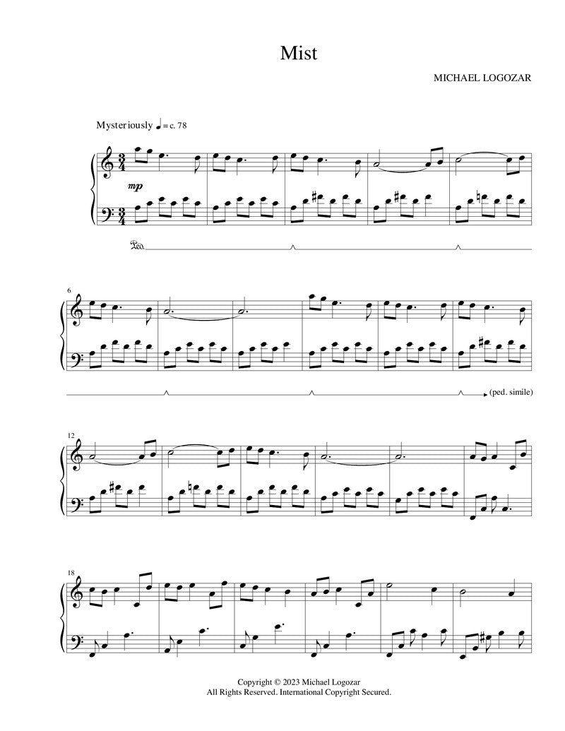 Michael Logozar - Misttest - Sheet Music Download